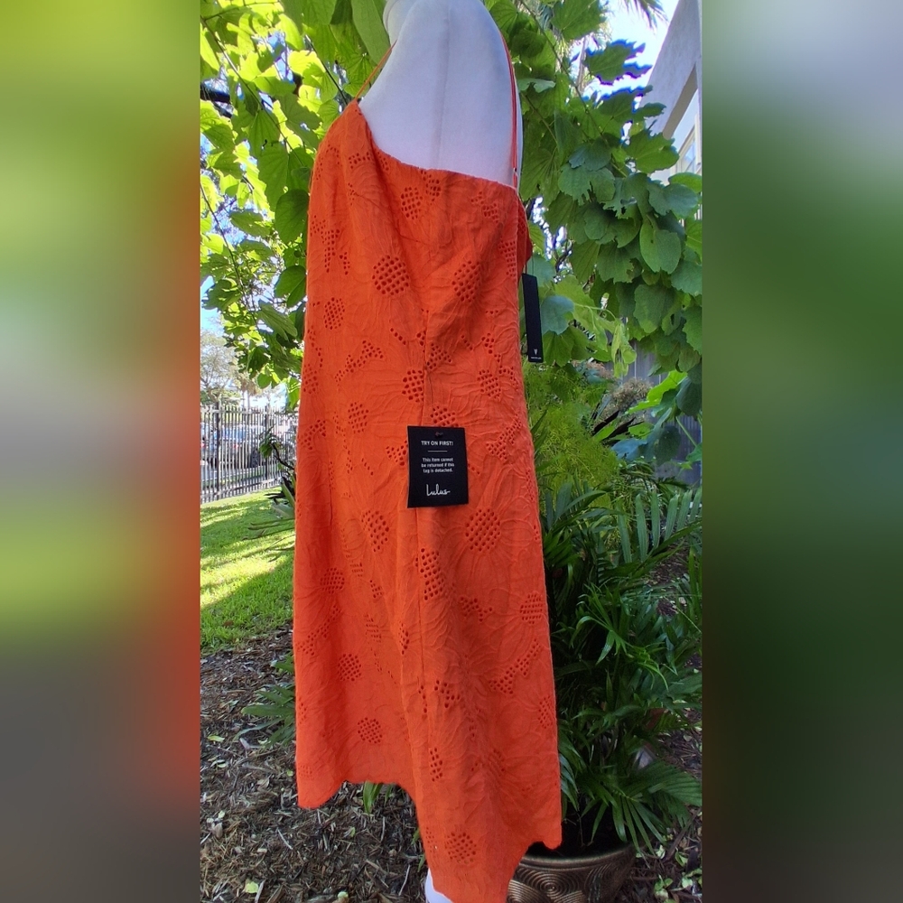 🔥NWT Lulus SUNNY GLOW EMBROIDERED Dress XL & FREE GIFT - Picture 14 of 16